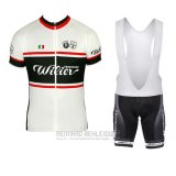 2015 Fahrradbekleidung Wieiev Shwarz und Wei Trikot Kurzarm und Tragerhose