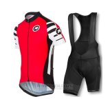 2016 Fahrradbekleidung Assos Rot Trikot Kurzarm und Tragerhose