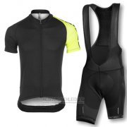 2016 Fahrradbekleidung Assos Shwarz und Gelb Trikot Kurzarm und Tragerhose