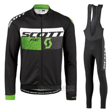 2016 Fahrradbekleidung Scott Grun und Shwarz Trikot Langarm und Tragerhose