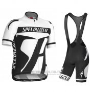 2016 Fahrradbekleidung Specialized Wei und Grau Trikot Kurzarm und Tragerhose