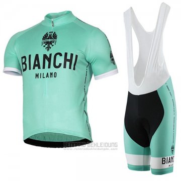 2017 Fahrradbekleidung Bianchi Milano Pride Grun Trikot Kurzarm und Tragerhose