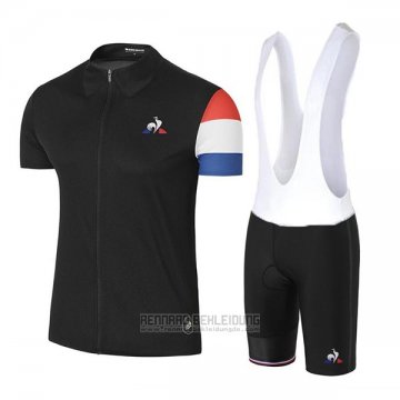 2017 Fahrradbekleidung Coq Sportif Tour de France Shwarz Trikot Kurzarm und Tragerhose