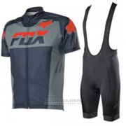 2017 Fahrradbekleidung Fox Grau Trikot Kurzarm und Tragerhose