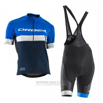 2017 Fahrradbekleidung Frau Orbea Shwarz und Blau Trikot Kurzarm und Tragerhose