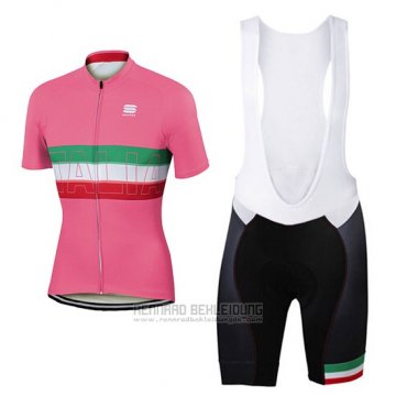 2017 Fahrradbekleidung Frau Sportful Rosa Trikot Kurzarm und Tragerhose