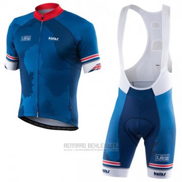 2017 Fahrradbekleidung Kalas HSBC GB Blau Trikot Kurzarm und Tragerhose