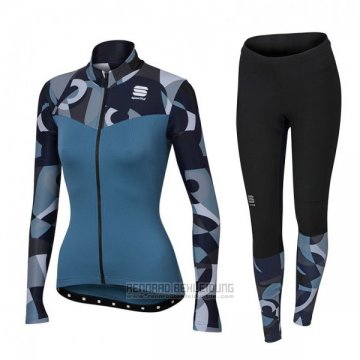 2017 Fahrradbekleidung Sportful Primavera Blau Trikot Langarm und Tragerhose