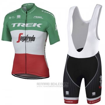 2017 Fahrradbekleidung Trek Segafredo Champion Italien Trikot Kurzarm und Tragerhose