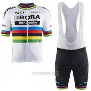 2017 Fahrradbekleidung UCI Weltmeister Bora Wei Trikot Kurzarm und Tragerhose