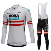 2018 Fahrradbekleidung Bora Champion Osterreich Wei Trikot Langarm und Tragerhose