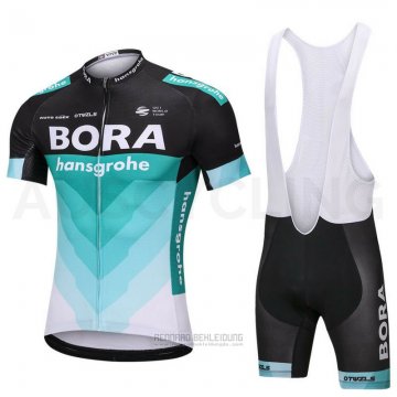 2018 Fahrradbekleidung Bora Grun und Shwarz Trikot Kurzarm und Tragerhose