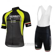 2018 Fahrradbekleidung Lungomare Shwarz und Gelb Trikot Kurzarm und Tragerhose