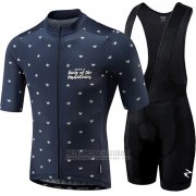 2018 Fahrradbekleidung Morvelo Dunkel Blau Trikot Kurzarm und Tragerhose