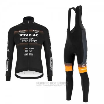 2018 Fahrradbekleidung Trek Selle San Marco Shwarz Trikot Langarm und Tragerhose