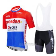 2019 Fahrradbekleidung Corendon Circo Rot Wei Blau Trikot Kurzarm und Tragerhose