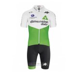 2019 Fahrradbekleidung Dimension Data Grun Wei Trikot Kurzarm und Tragerhose