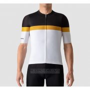 2019 Fahrradbekleidung La Passione Shwarz Gelb Wei Trikot Kurzarm und Tragerhose