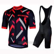 2019 Fahrradbekleidung Nalini Descesa 2.0 Shwarz Rot Trikot Kurzarm und Tragerhose