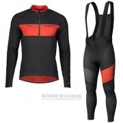 2019 Fahrradbekleidung Scott Rc Ff Shwarz Rot Trikot Langarm und Tragerhose