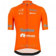 2019 Fahrradbekleidung Tour Down Under Ochre Orange Trikot Kurzarm und Tragerhose