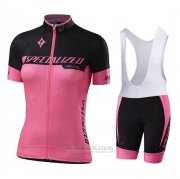 2020 Fahrradbekleidung Frau Specialized Shwarz Rosa Trikot Kurzarm und Tragerhose