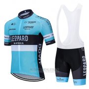 2020 Fahrradbekleidung Leopard Natural Blau Shwarz Trikot Kurzarm und Tragerhose