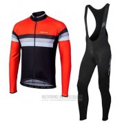 2020 Fahrradbekleidung Nalini Shwarz Orange Trikot Langarm und Tragerhose