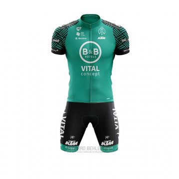 2020 Fahrradbekleidung Vital Concept-BB Hotels Wei Grun Trikot Kurzarm und Tragerhose(1)