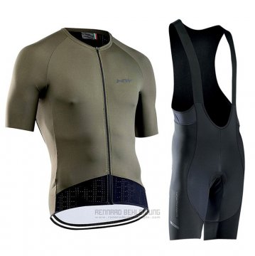 2021 Fahrradbekleidung Northwave Grun Trikot Kurzarm und Tragerhose