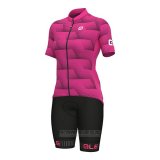 2022 Fahrradbekleidung Frau ALE Fuchsie Trikot Kurzarm und Tragerhose