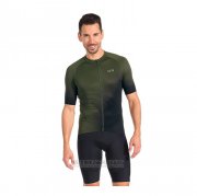 2022 Fahrradbekleidung Gore Grun Shwarz Trikot Kurzarm und Tragerhose