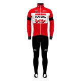 2022 Fahrradbekleidung Lotto Soudal Rot Trikot Langarm und Tragerhose