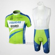 2010 Fahrradbekleidung Liquigas Doimo Blau und Grun Trikot Kurzarm und Tragerhose