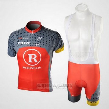 2010 Fahrradbekleidung Radioshack Orange und Grau Trikot Kurzarm und Tragerhose