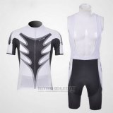 2011 Fahrradbekleidung Santini Wei und Shwarz Trikot Kurzarm und Tragerhose