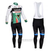 2013 Fahrradbekleidung Garmin Sharp Champion Afrika Trikot Langarm und Tragerhose