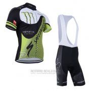 2014 Fahrradbekleidung Specialized Shwarz und Grun Trikot Kurzarm und Tragerhose