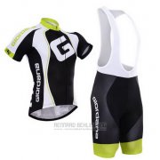 2015 Fahrradbekleidung Giordana Shwarz und Wei Trikot Kurzarm und Tragerhose