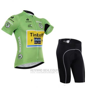 2015 Fahrradbekleidung Saxobank Lider Grun Trikot Kurzarm und Tragerhose