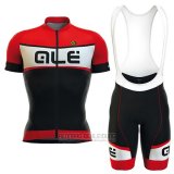 2016 Fahrradbekleidung ALE Rot Wei Shwarz Trikot Kurzarm und Tragerhose