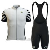2016 Fahrradbekleidung ALE Wei Trikot Kurzarm und Tragerhose