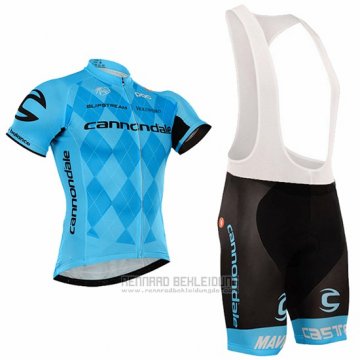 2016 Fahrradbekleidung Cannondale Shwarz und Blau Trikot Kurzarm und Tragerhose