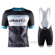 2016 Fahrradbekleidung Craft Blau und Shwarz Trikot Kurzarm und Tragerhose