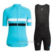 2016 Fahrradbekleidung Frau Sky Blau und Wei Trikot Kurzarm und Tragerhose