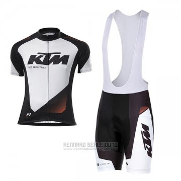 2016 Fahrradbekleidung Ktm Wei und Shwarz Trikot Kurzarm und Tragerhose