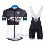 2016 Fahrradbekleidung Santini Blau und Wei Trikot Kurzarm und Tragerhose
