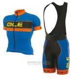 2017 Fahrradbekleidung ALE Graphics Prr Bermuda Orange und Blau Trikot Kurzarm und Tragerhose