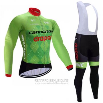 2017 Fahrradbekleidung Cannondale Drapac Grun Trikot Langarm und Tragerhose