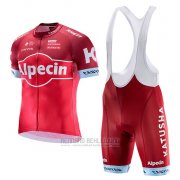 2017 Fahrradbekleidung Katusha Alpecin Rot Trikot Kurzarm und Tragerhose